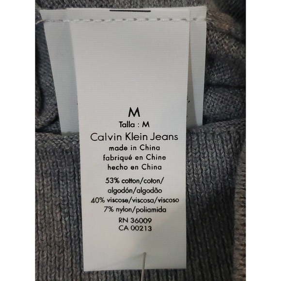 Calvin Klein Jeans ~Woman Size M~Gray Cotton Blend Pullover Sweater NWOT. - Picture 10 of 11